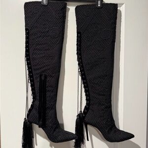 Vince Camuto Imagine Over-The-Knee Heeled Boots Black Suede Size 8